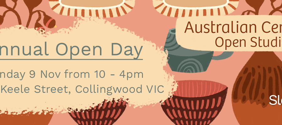 Slow Clay Centre Open Day on Sunday 9 November 2025 as a part of the national Australian Open Studios weekend.